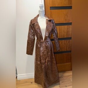Fashion Nova Shiny Brown Trench Coat
